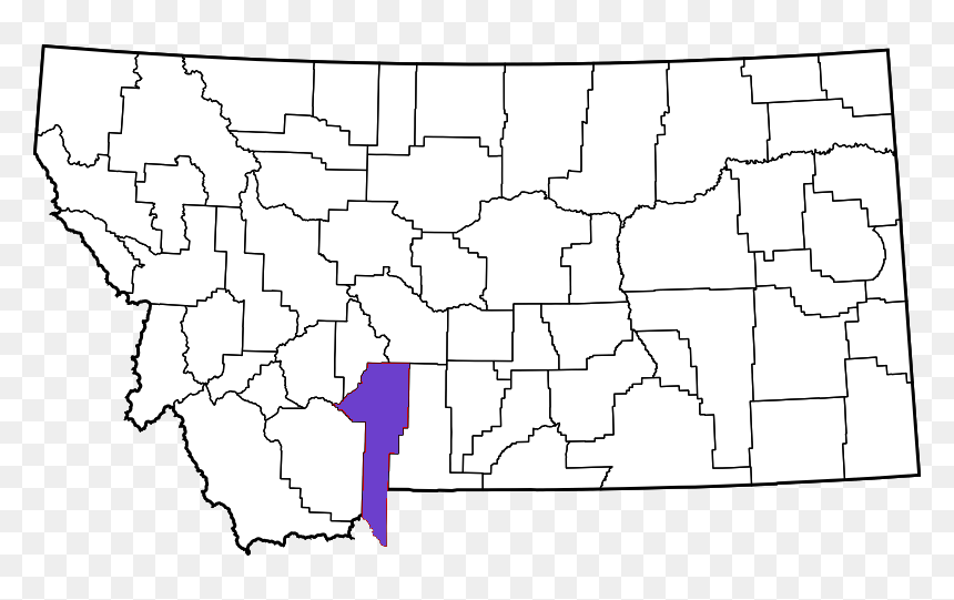 Map Of Montana Highlighting Gallatin County - Map Of Montana, HD Png Download - montañas png