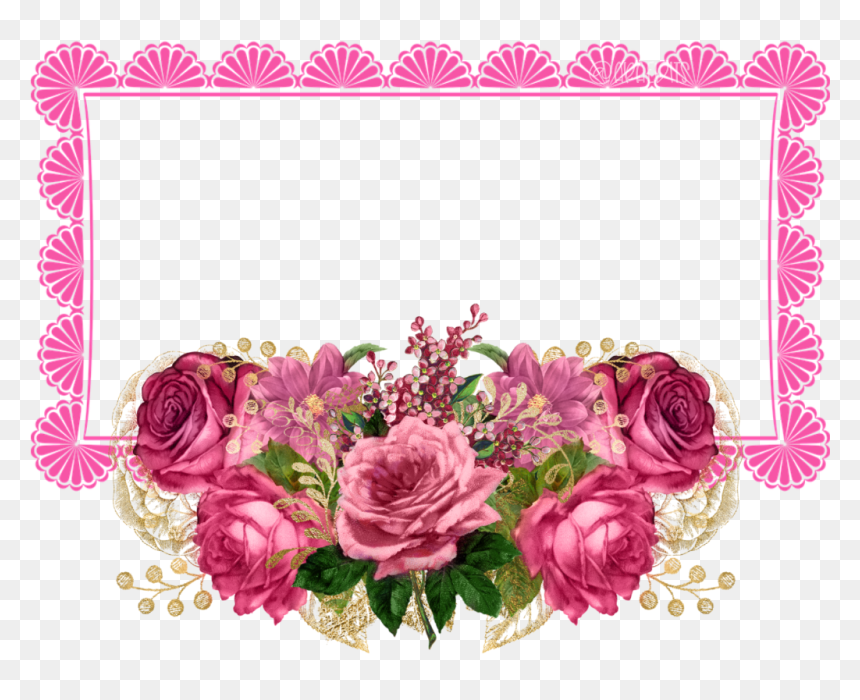 #marco Con Flores @aracelyzurita1 - Hybrid Tea Rose, HD Png Download - marco de flores png