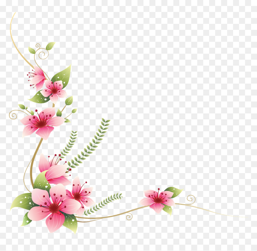Transparent Flower Decoration Png, Png Download - marco de flores png
