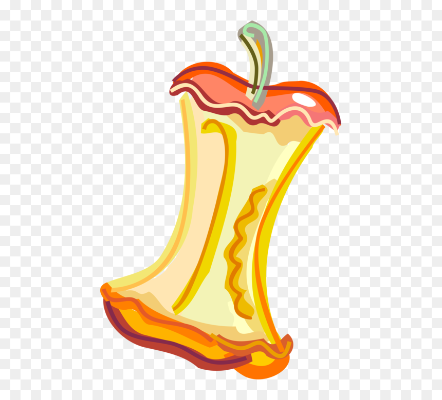 Vector Illustration Of Eaten Fruit Apple Core - Apple Core Transparent, HD Png Download - apple core png
