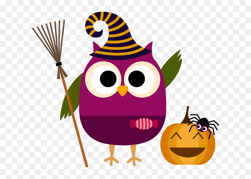 Crafts Clipart Halloween - Whimsical Halloween Clip Art, HD Png Download - buho png