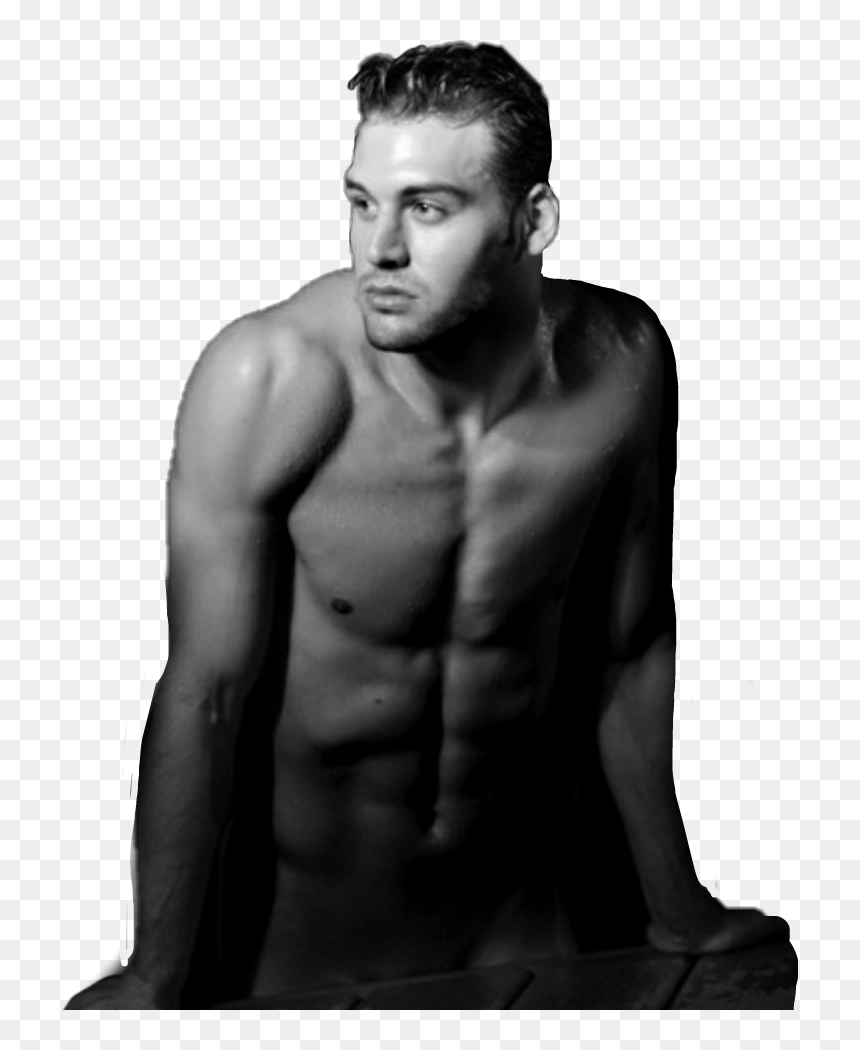 #seminaked Man #leaning #b/w #sticker - Ryan Guzman Sexy, HD Png Download - sexy man png