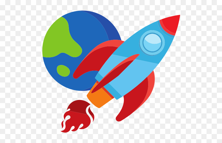 O Universo Não Está Nem Aí Pra Você - Rocket Ship And Earth Cartoon, HD Png Download - universo png