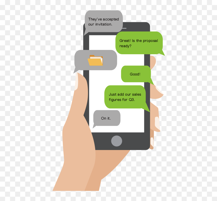 Messaging & File Sharing To Boost Team Collaboration - Text Message Illustration Png, Transparent Png - messaging png