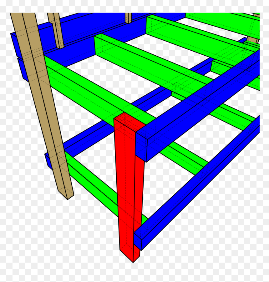 The Corners Are Joined In This Fashion, The Leg Goes, HD Png Download - 2x4 png