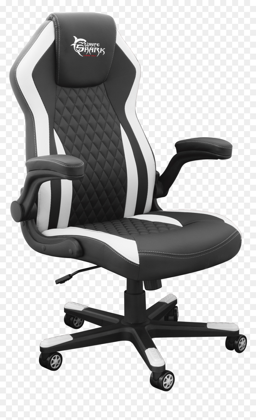 White Shark Gaming Chair Dervish Black/white-1 - White Shark Gaming Chair, HD Png Download - shark head png