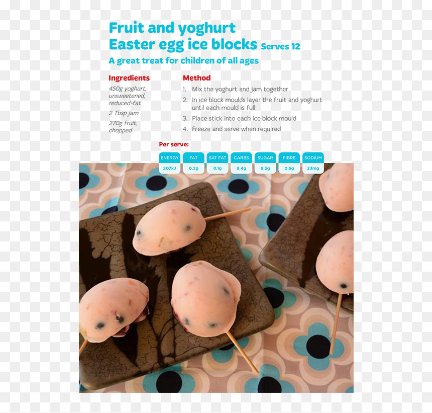 Fruit And Yoghurt Easter Egg Ice Blocks - Animal, HD Png Download - ice block png