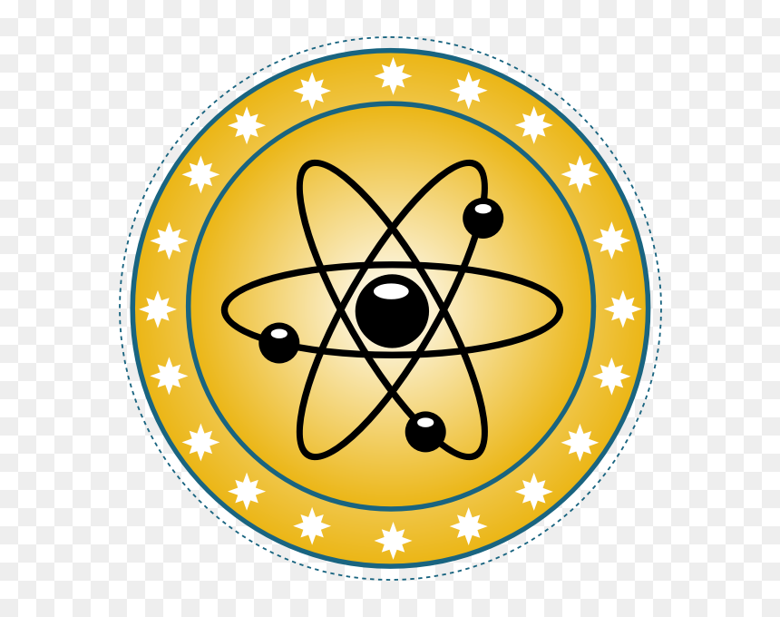 Vector Drawing Of Atomic Badge Set In Gold - Bohr Symbol, HD Png Download - atom icon png