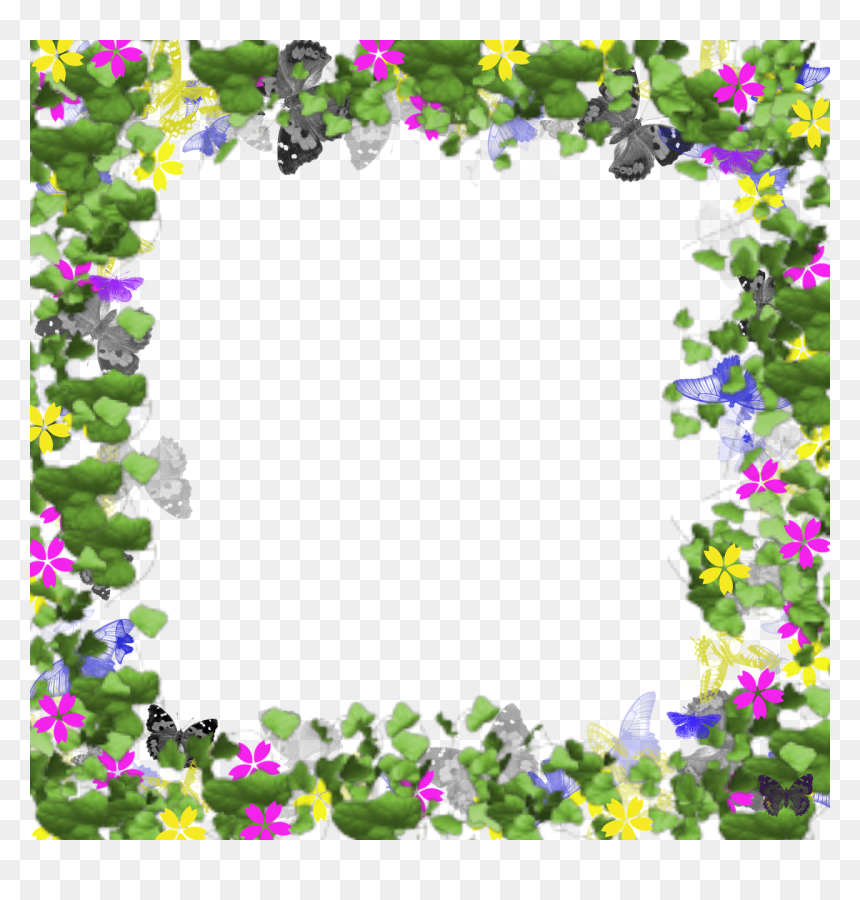 Flowers Borders Png, Transparent Png - butterfly border png