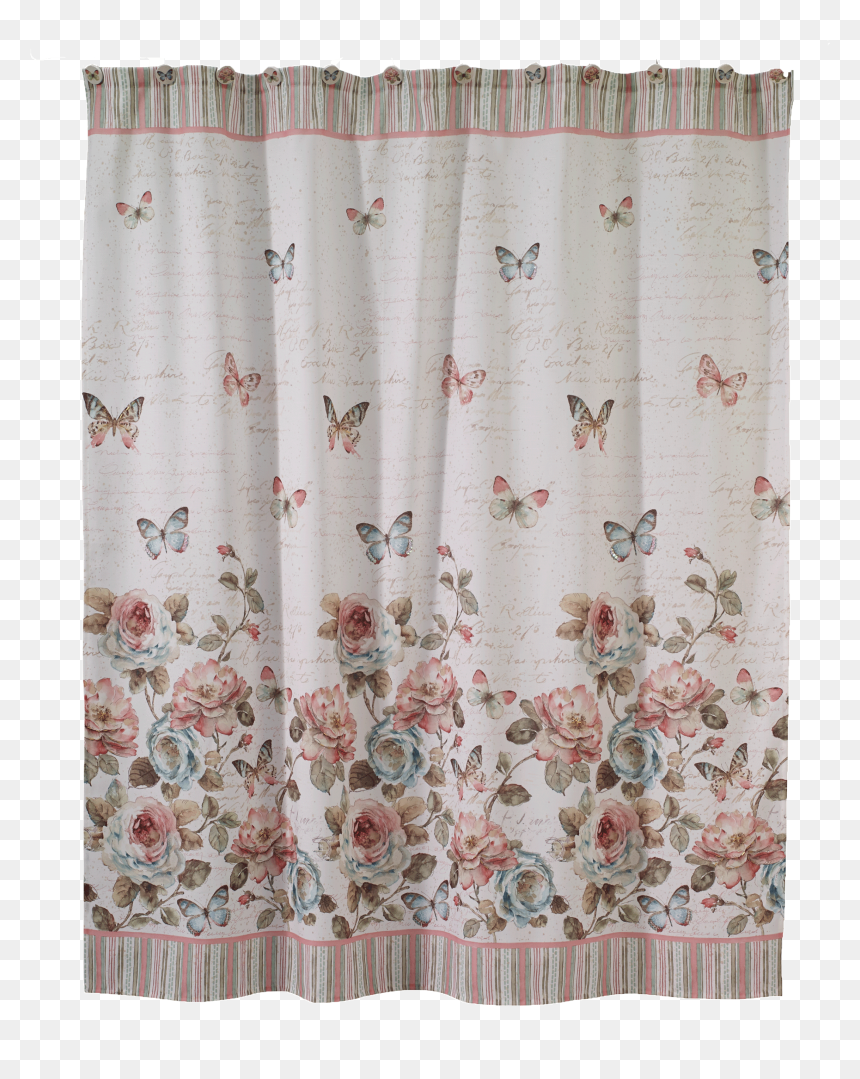 Avanti Butterfly Shower Curtain, HD Png Download - butterfly border png