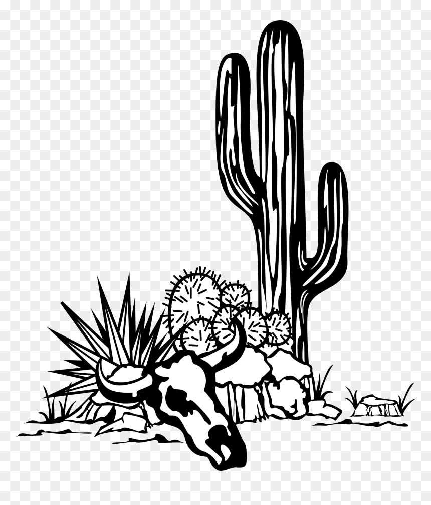 Desert Skull Clip Art, HD Png Download - saguaro png