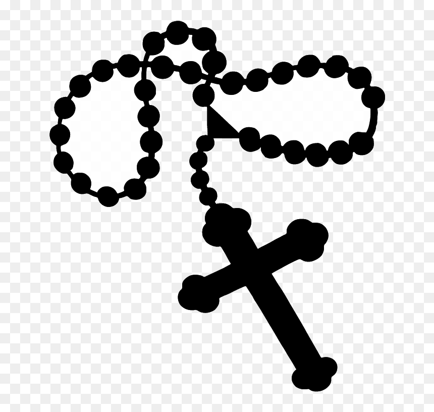 Rosary Black And White, HD Png Download - rosary clipart png