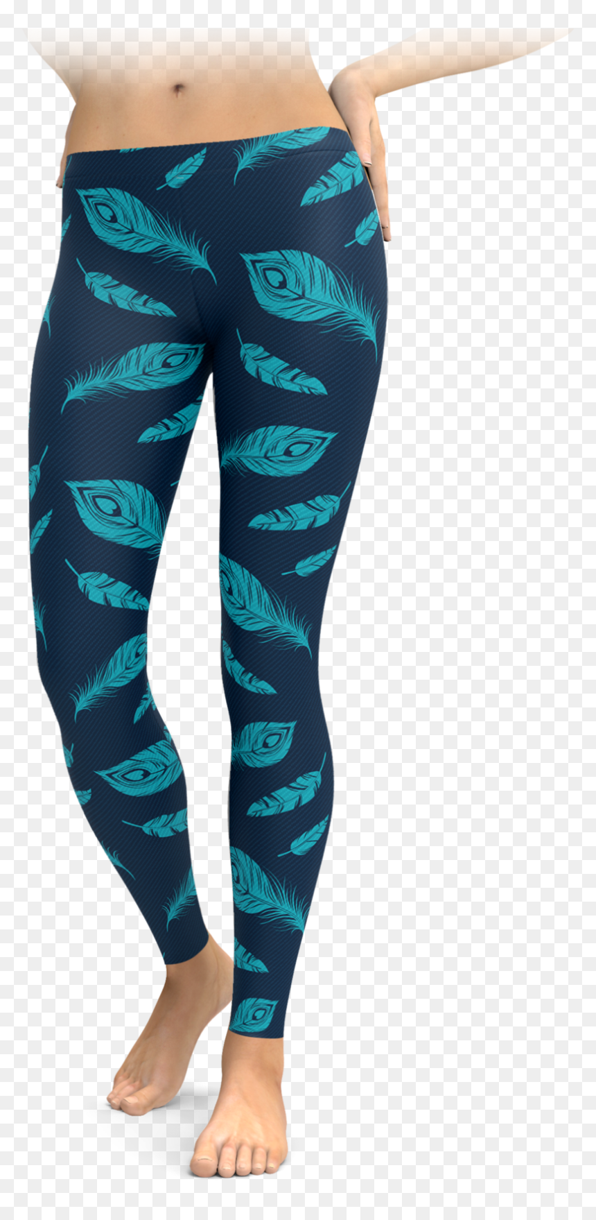 Siamese Cat Print Leggings, HD Png Download - blue feather png