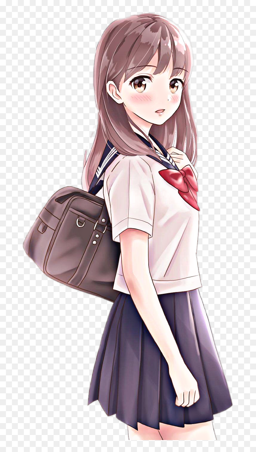 การ์ตูน อ นิ เมะ ใส่ ชุด นักเรียน, HD Png Download - anime school girl png