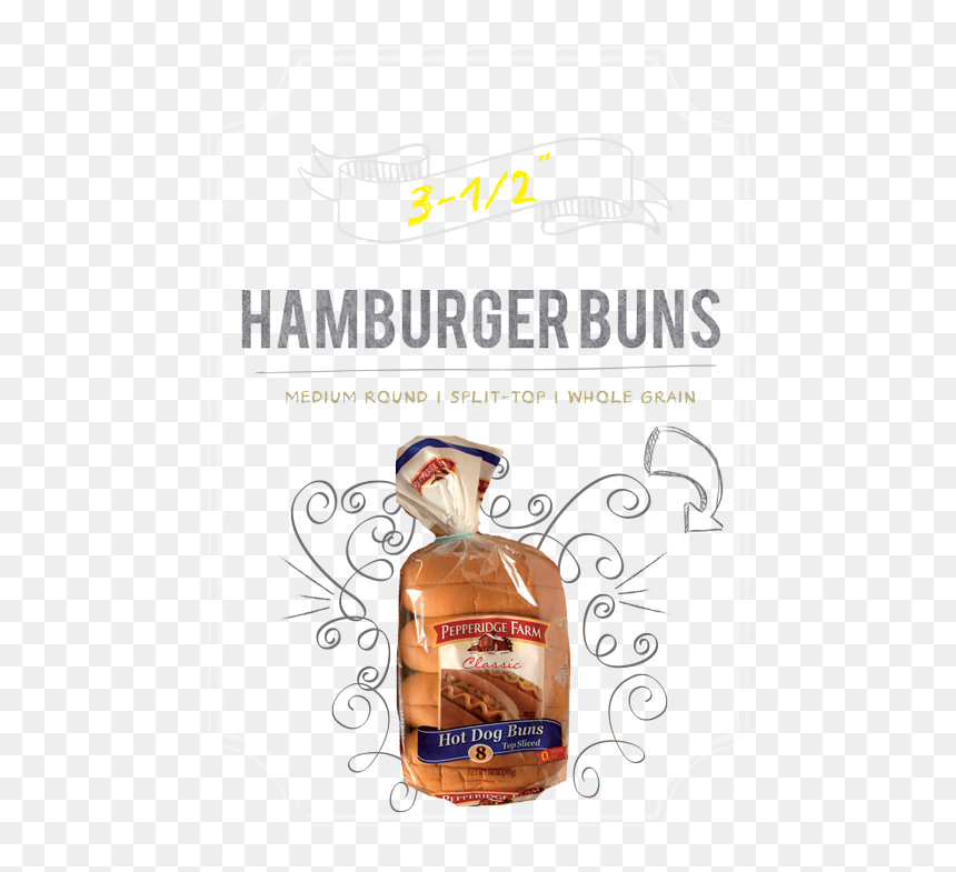 Whole Wheat Bread, HD Png Download - hamburger bun png