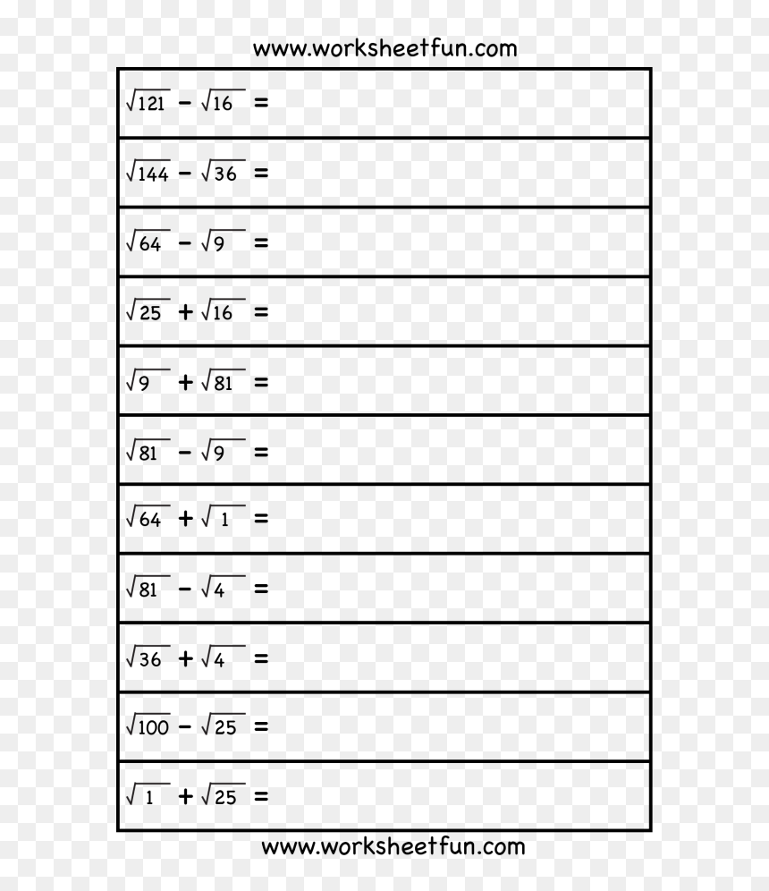 Subtracting Same Square Roots, HD Png Download - square root symbol png