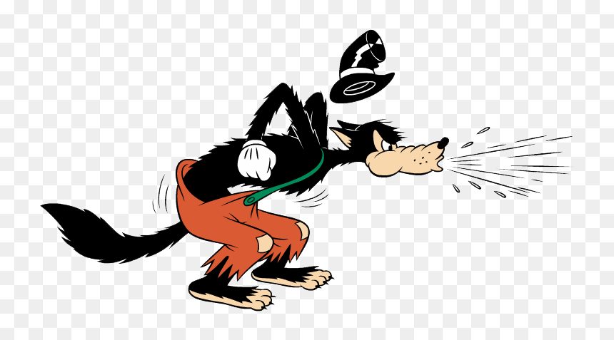 Disney Three Little Pigs Wolf, HD Png Download - angry wolf png
