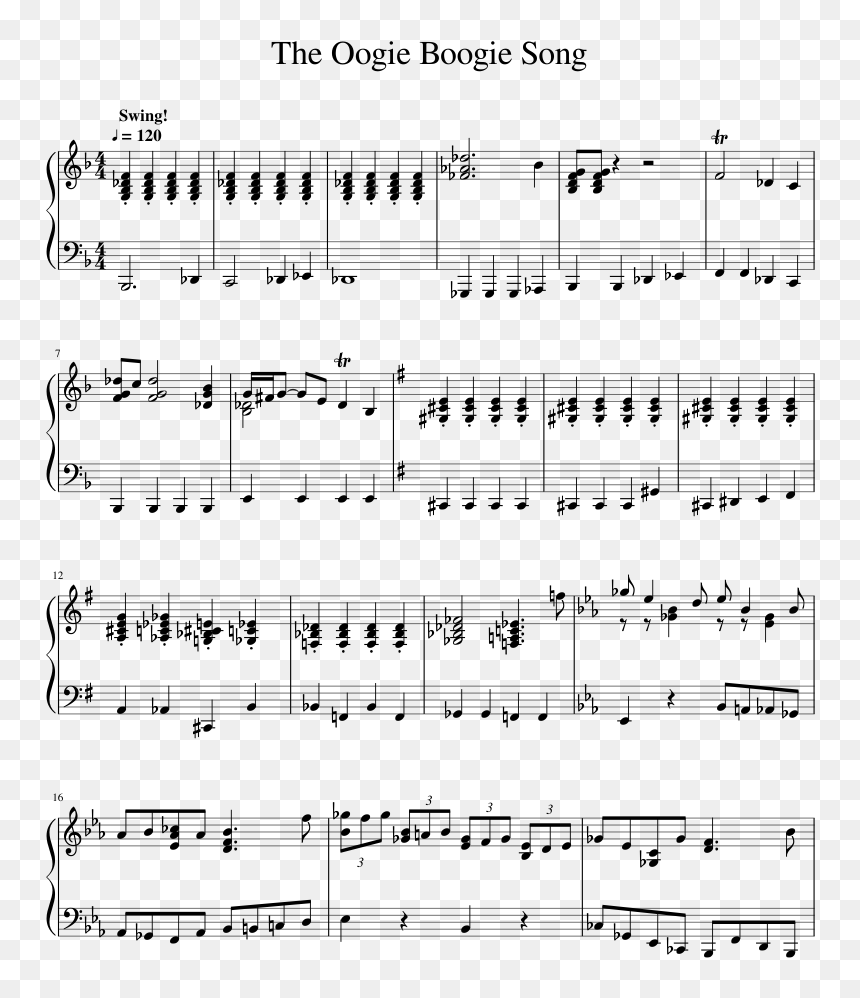 Italian Concerto 1 Bach Sheet, HD Png Download - oogie boogie png