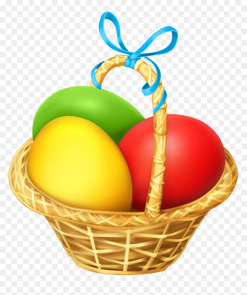 Basket Easter Clipart Transparent, HD Png Download - easter egg basket png