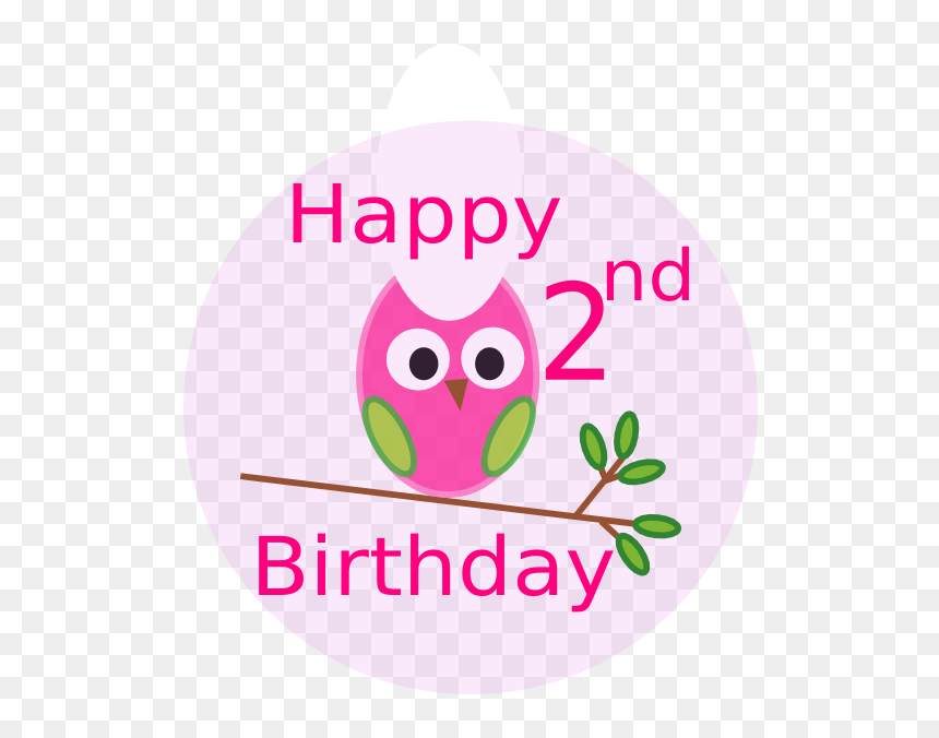 2nd Birthday Images Free, HD Png Download - pink owl png