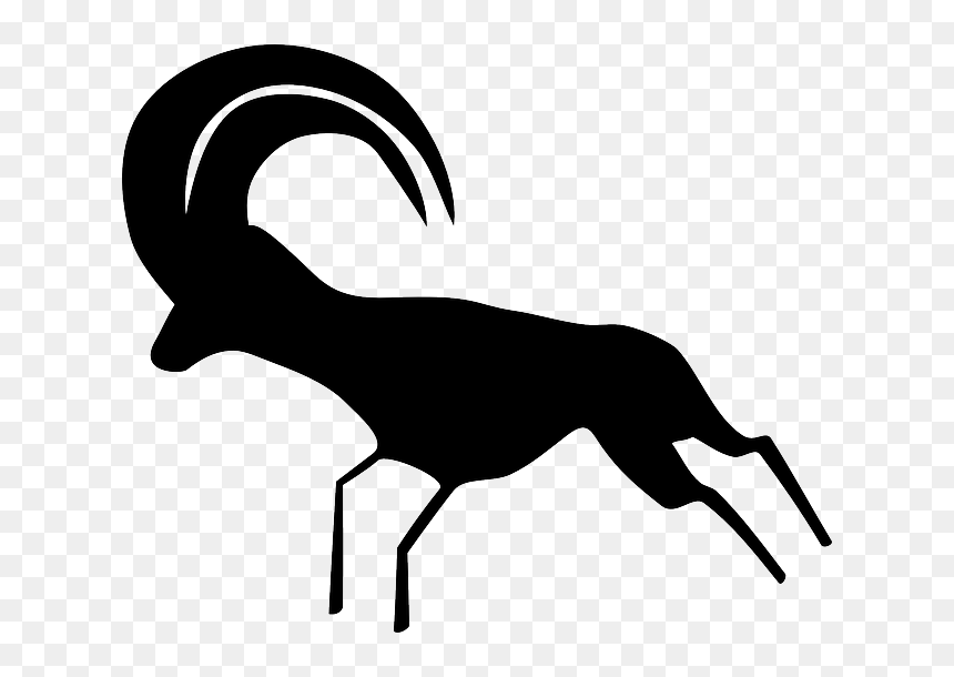 Antelope, Neolithic, Sahara, Ancient, Animal, Primitive - Silhouette Of Cave Art, HD Png Download - antelope png