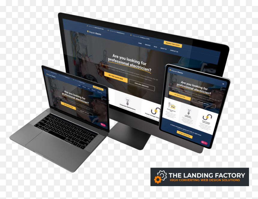 Electrician Homepage Mockup - Design, HD Png Download - electrician png