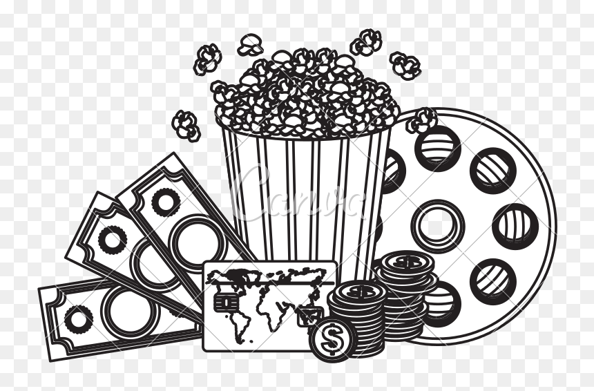 Corn Clipart Icon - Movie Clipart Black And White, HD Png Download - popcorn icon png