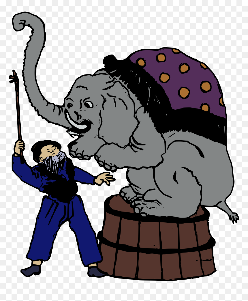 Elephant Trainer Clip Arts - Elephant Circus Clipart Sad, HD Png Download - trainer png