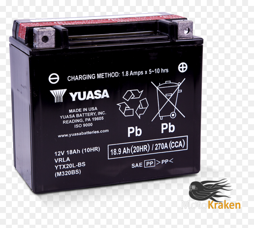 Bateria Yuasa Ytx20l-bs - Buell Xb9 Battery, HD Png Download - bateria png
