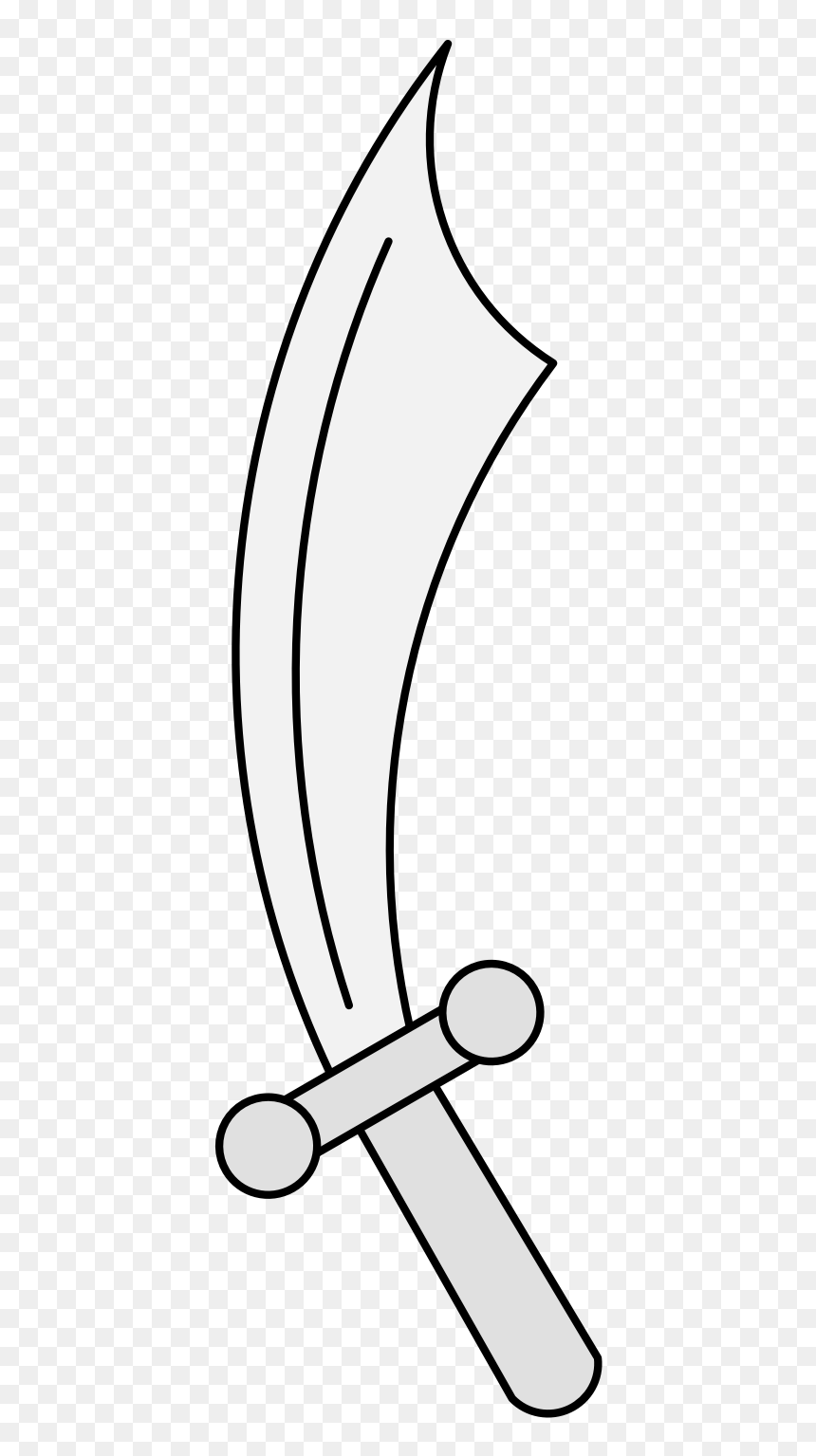 Line Art, HD Png Download - scimitar png