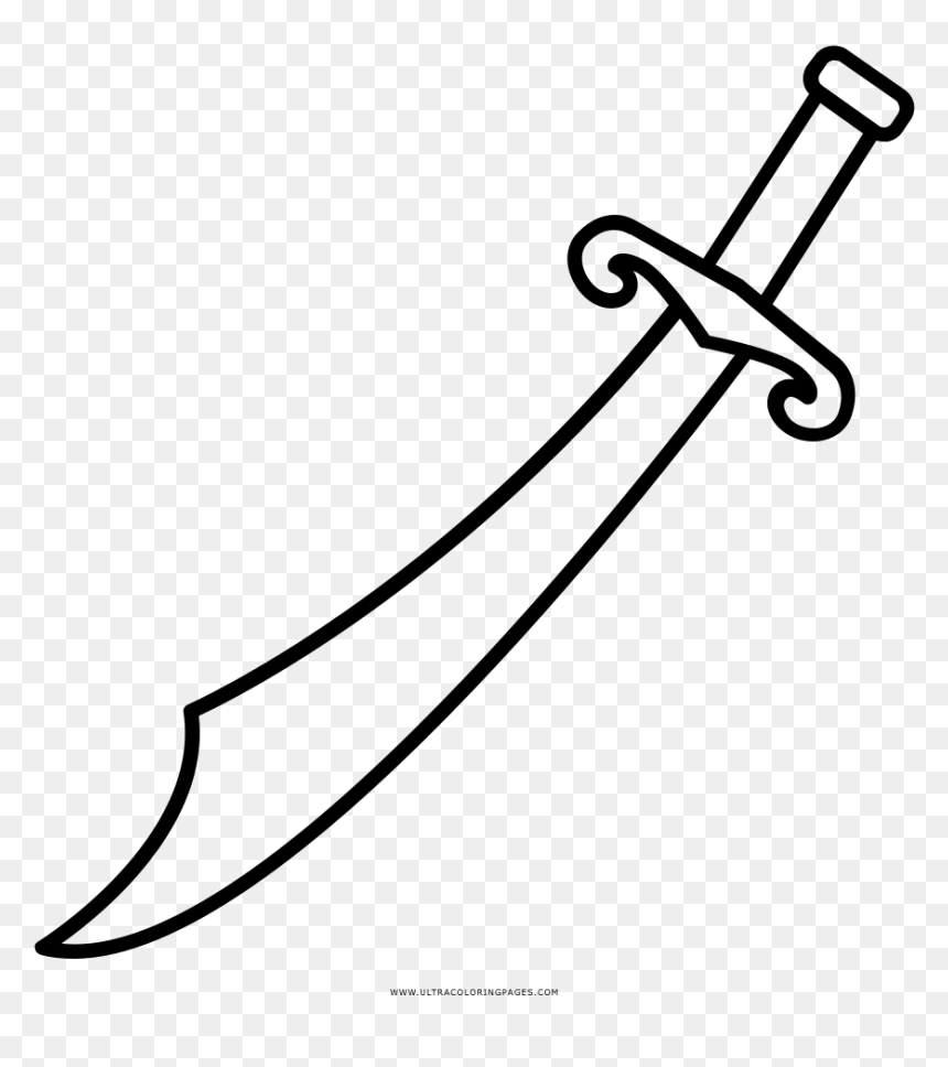 Scimitar Coloring Page - Scimitar Clipart, HD Png Download - scimitar png