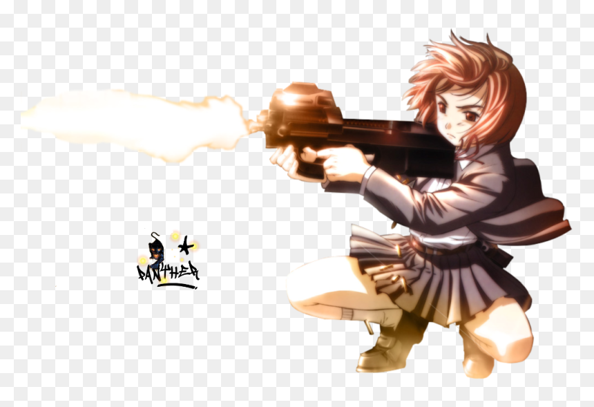 And Now, The Squatting Position Henrietta"s Famous - Henrietta Gunslinger Girl, HD Png Download - gunslinger png