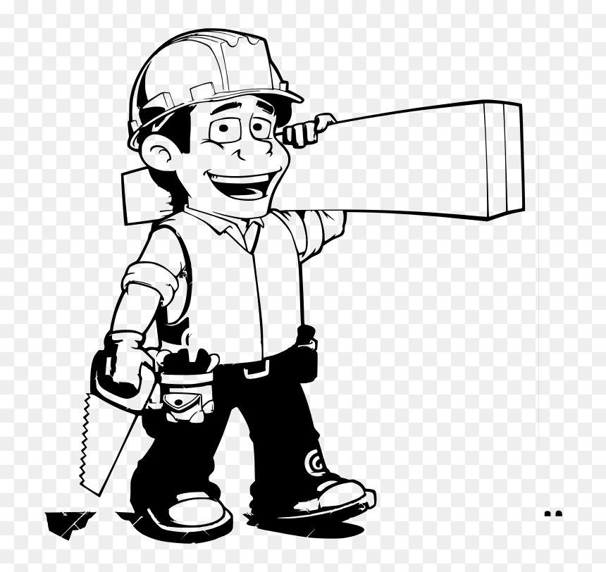 Carpenter At Work - Carpenter Black And White, HD Png Download - carpenter png