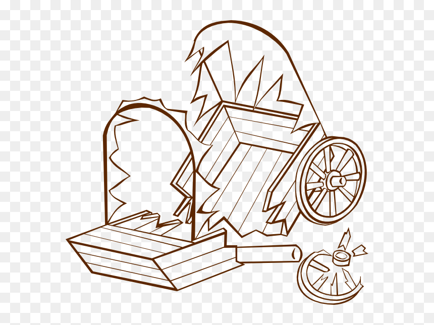 Wrecked Caravan Svg Clip Arts - Broken Wagon Wheel Clip Art, HD Png Download - wrecked car png