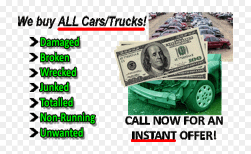 Cash For Junk Cars, HD Png Download - wrecked car png