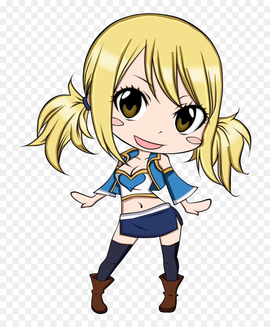 Fairy Tail Chibi Mira Download - Lucy Fairy Tail Cartoon, HD Png Download - fairy tail lucy png