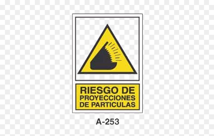 Warning & Danger Signboard Type 2 [a-253] - Riesgo De Proyeccion De Particulas, HD Png Download - particulas png