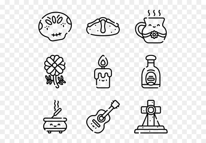 Avatars Line Icon Png, Transparent Png - dia de muertos png
