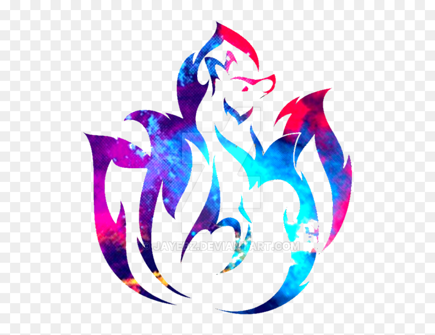 Cosmic Kitsune 2 By Jayebz-d9zjqhz - Nine Tailed Fox Logo, HD Png Download - kitsune png