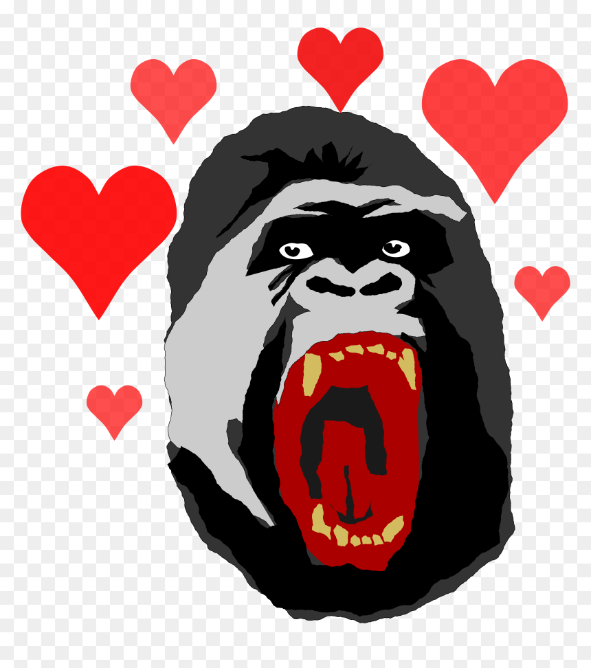 Gorilla Valentine, HD Png Download - funny mouth png