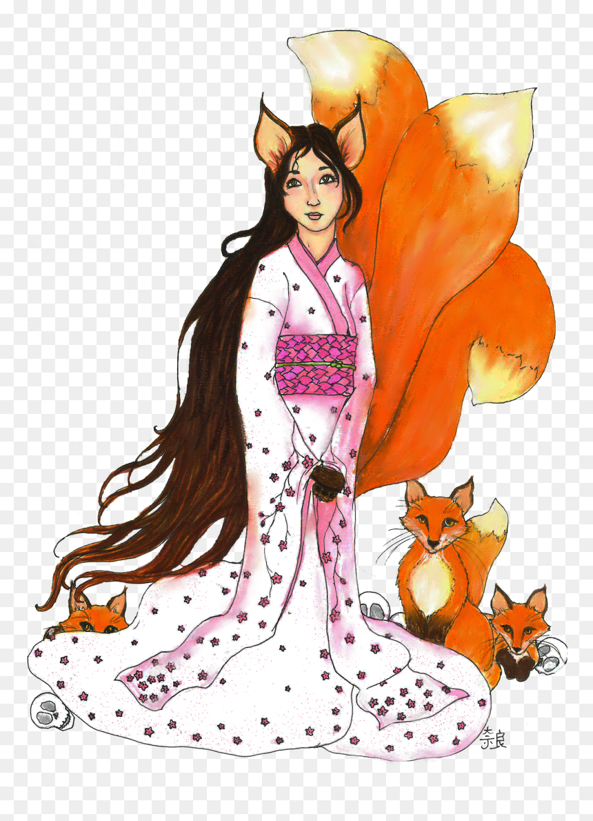 Kitsune - Illustration, HD Png Download - kitsune png