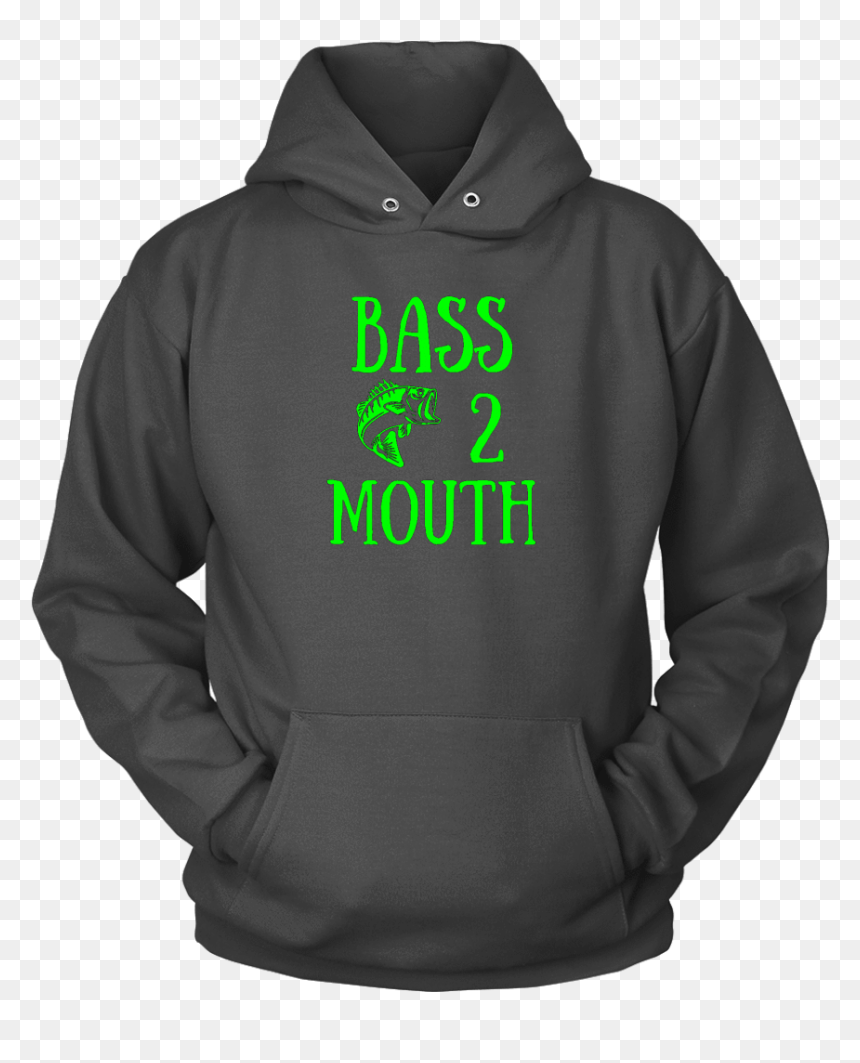 Bass 2 Mouth Men"s Funny Bass Fishing Hoodies - Hoodie, HD Png Download - funny mouth png