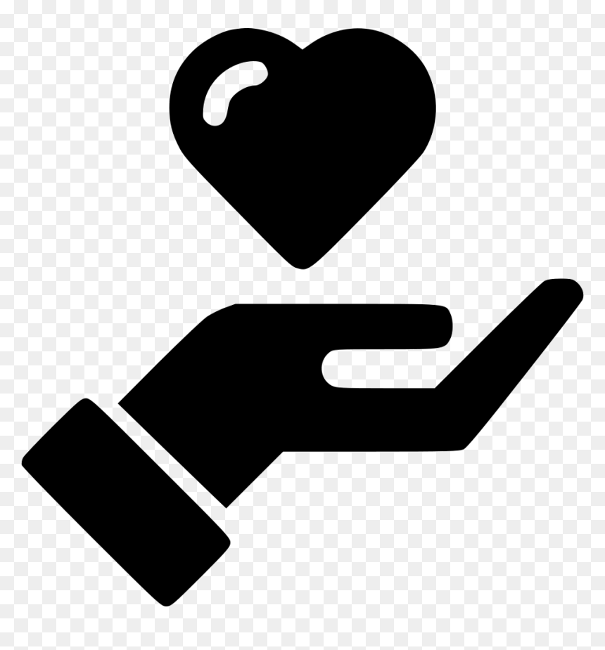 Hand Streched Heart - Hand And Dollar Icon, HD Png Download - black heart icon png