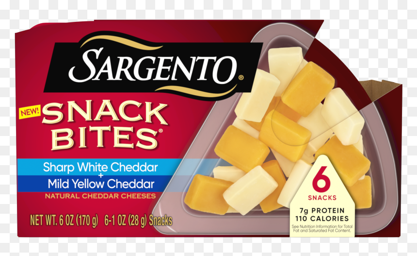Sargento® Snack Bites® Sharp White Cheddar Mild Yellow - Sargento Snack Bites Sharp White, HD Png Download - cheddar png