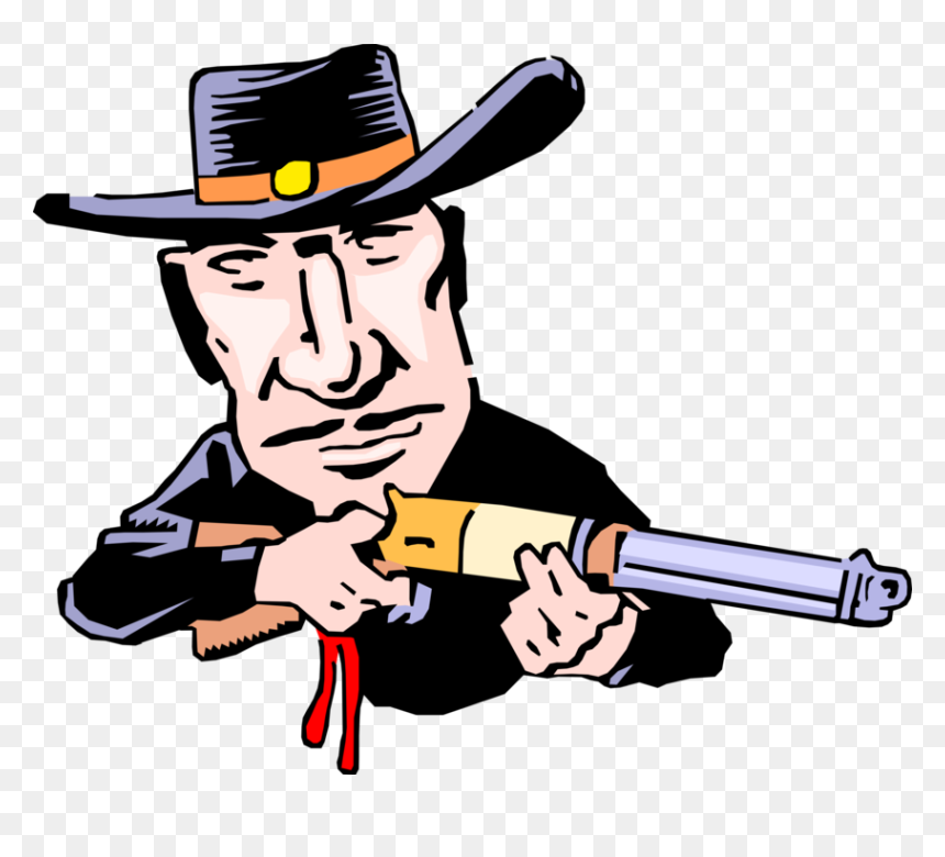 Vector Illustration Of Old West Gunslinger With Shotgun, HD Png Download - gunslinger png