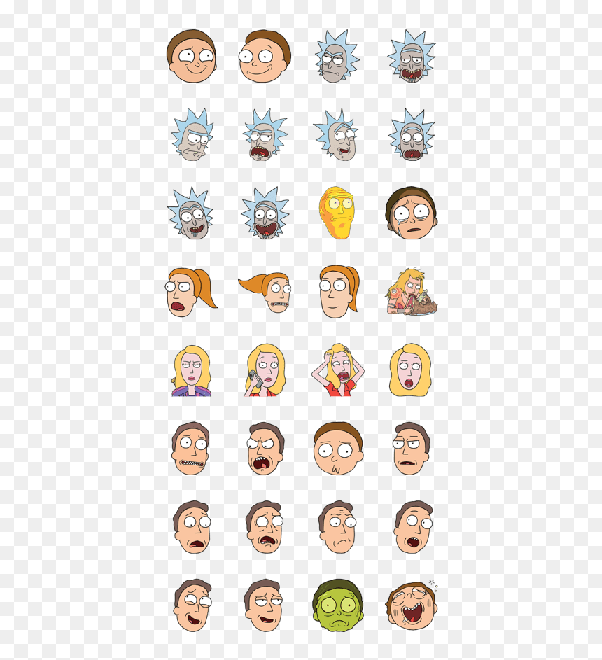 Rick And Morty Moji - Rick And Morty, HD Png Download - morty face png