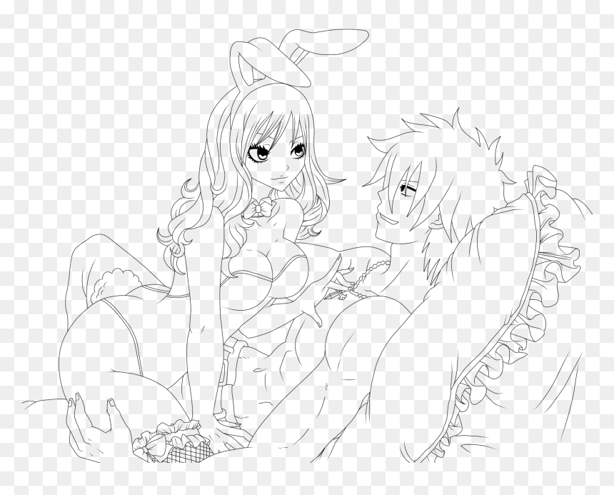 Fairy Tail Gray And Juvia Lineart By Cursedicedragon - Line Art, HD Png Download - juvia png