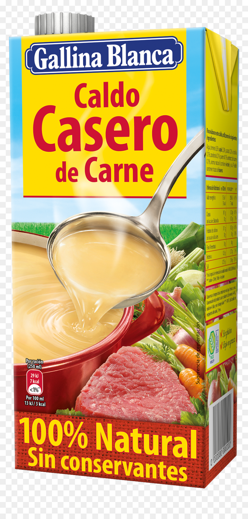 Caldo Casero De Carne 100% Natural - Caldo Casero De Carne, HD Png Download - caldo de res png