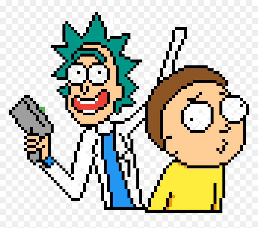 Rick And Morty Pixels, HD Png Download - morty face png