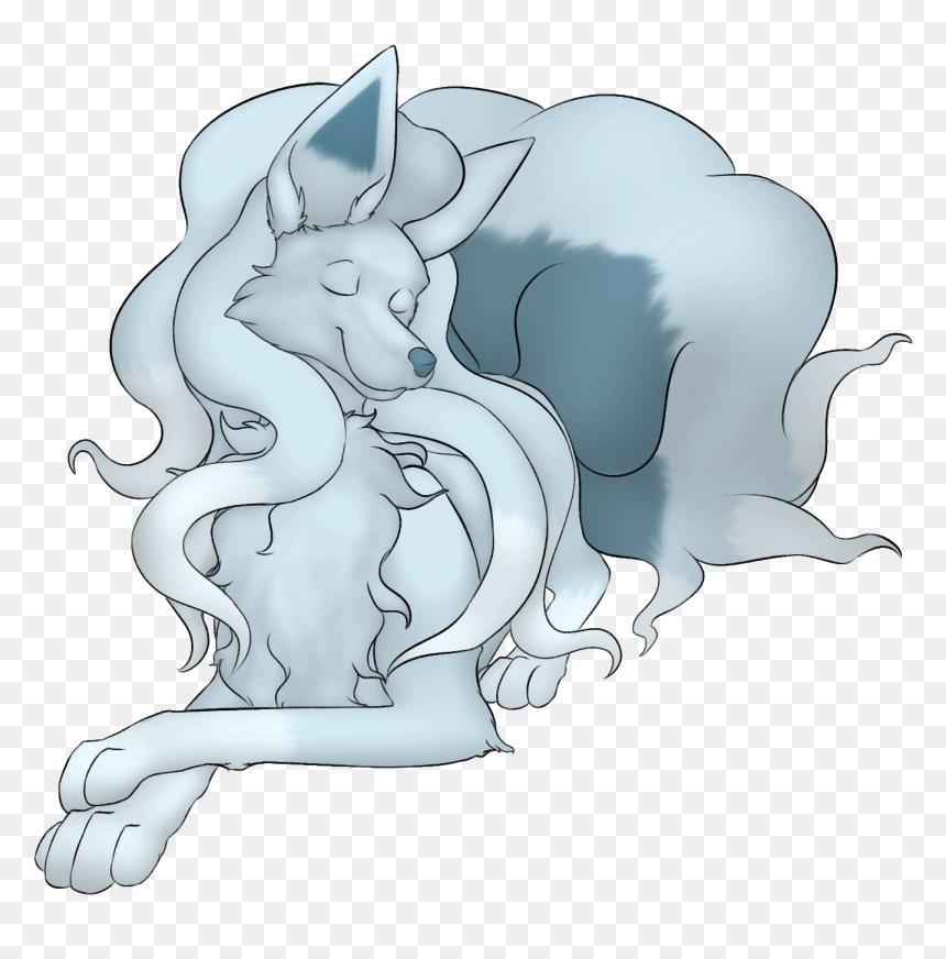 Alola Ninetales - Cartoon, HD Png Download - alolan ninetales png